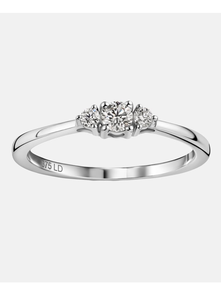 Ring aus 375 Weißgold mit 0.15 Karat Diamant