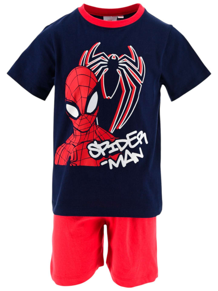 Schlafanzug kurz Spider-Man in Dunkelblau