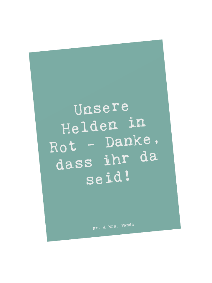 Postkarte Spruch Feuerwehrmann Helden mit Spruch in Meeresbrise