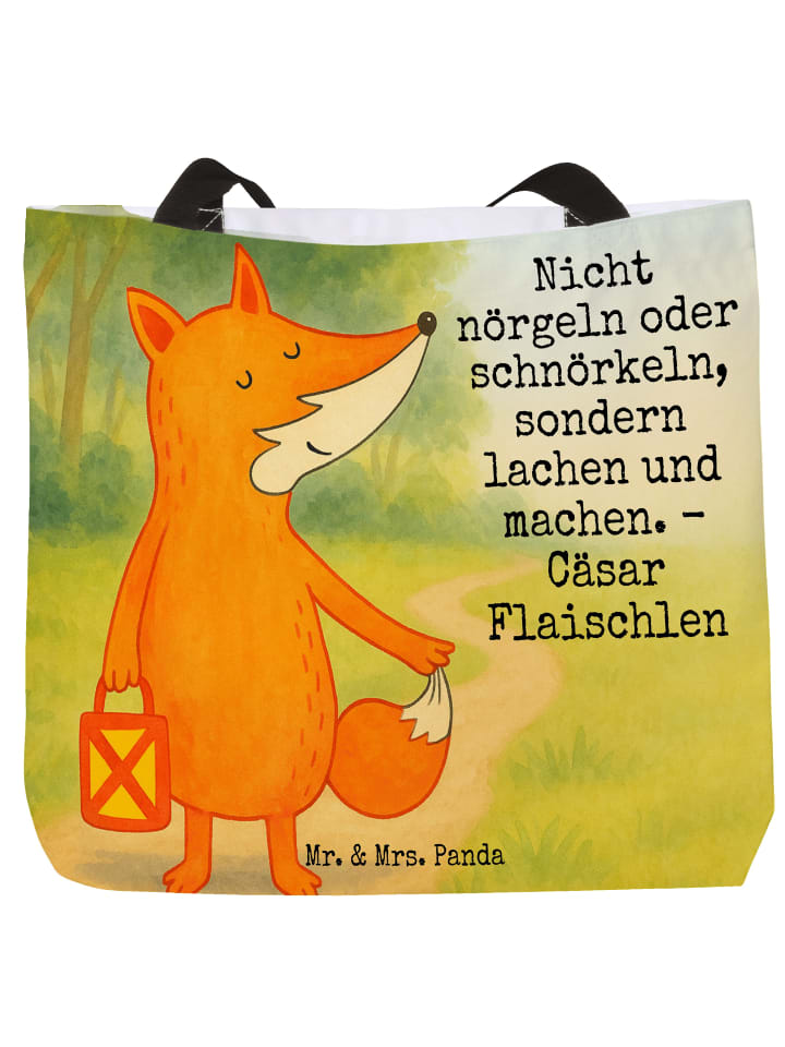 Badetasche Fuchs Laterne Design mit Spruch in Weiß