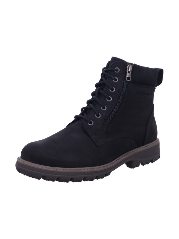Schnürstiefelette in schwarz