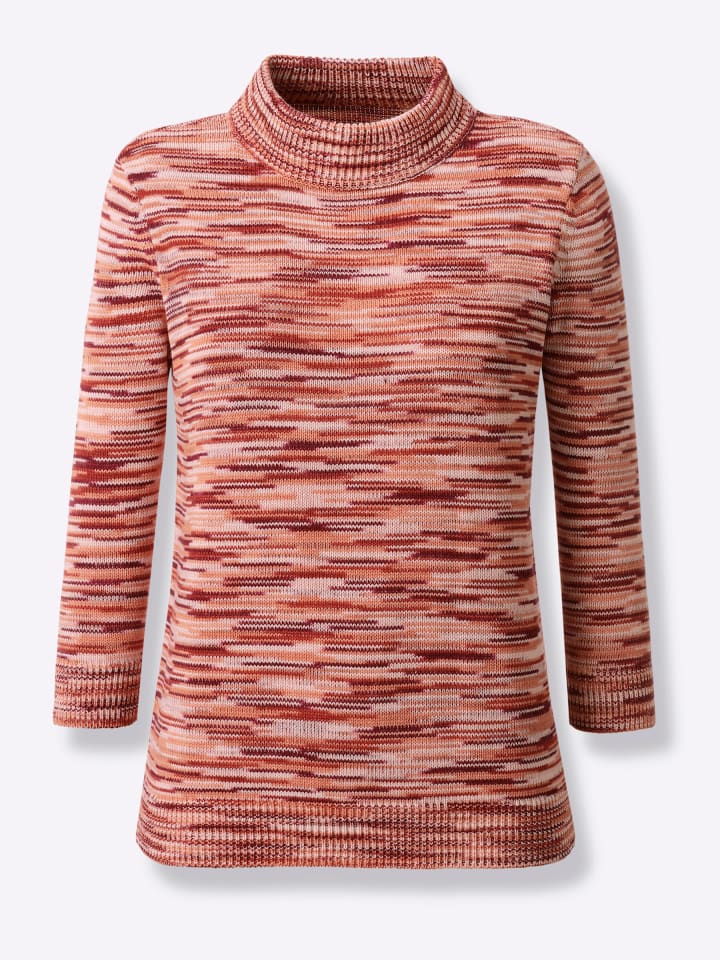 Pullover in puder-dunkelrot-meliert