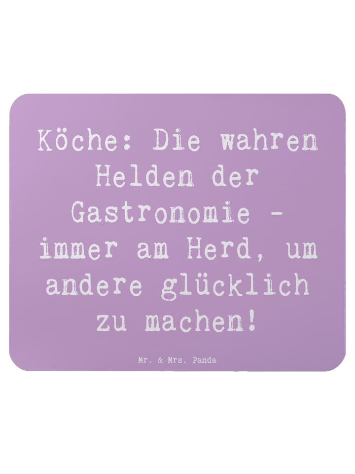Mouse-Pad Spruch Koch Helden mit Spruch in Lavendeltraum