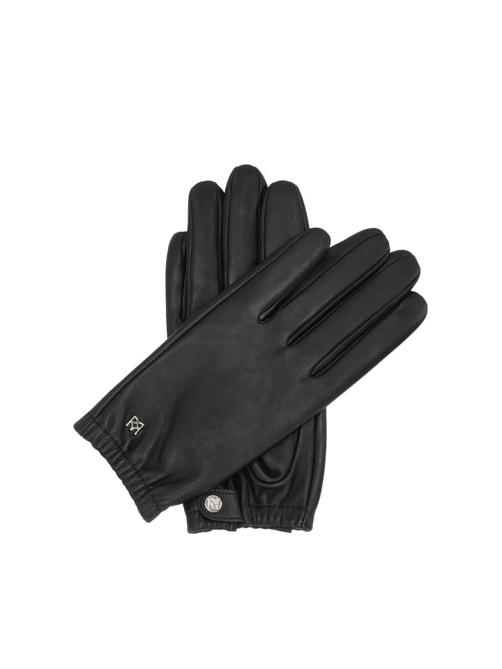Handschuhe (Echt-Leder) in Schwarz
