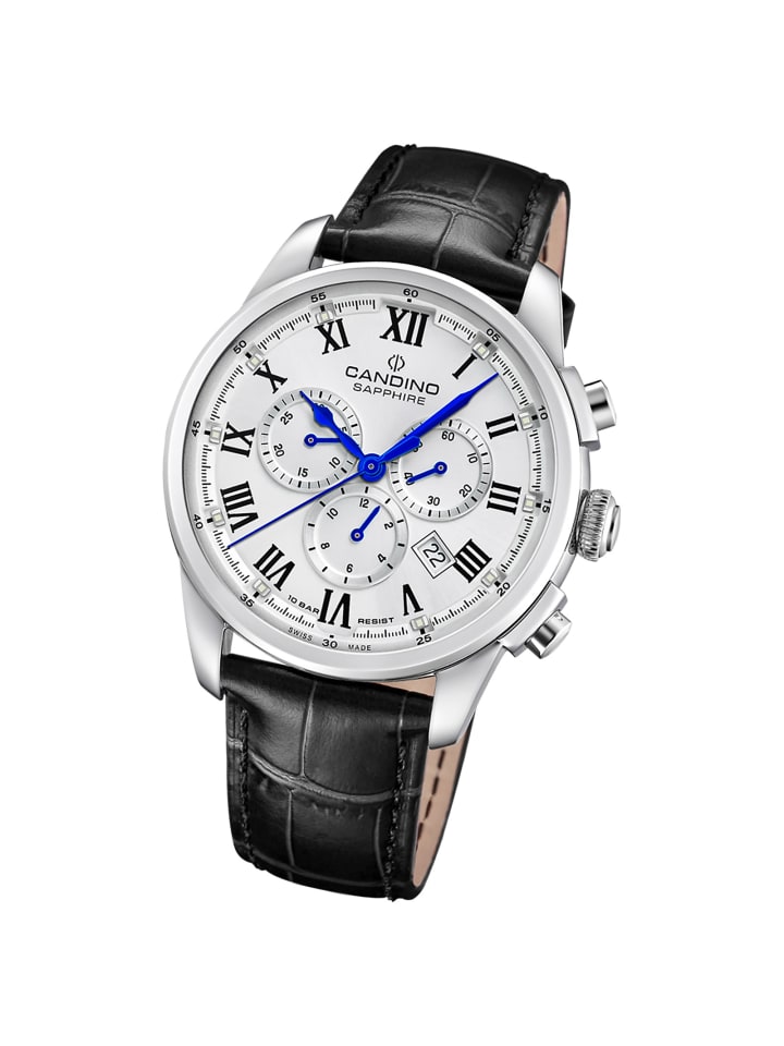 Analog-Armbanduhr Candino Sport schwarz groß (ca. 44mm)