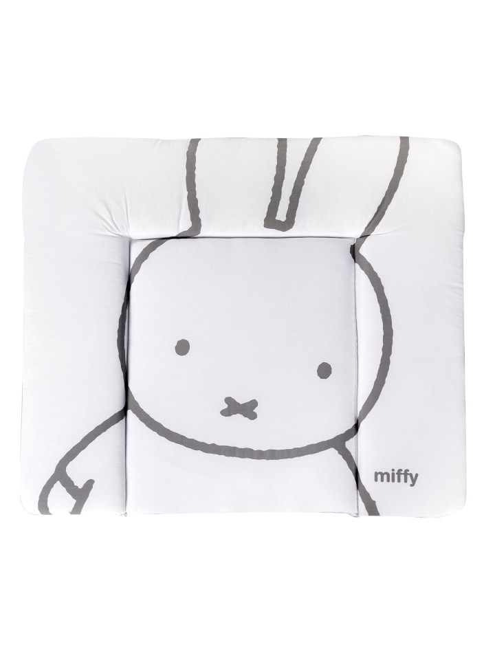 Wickelauflage 'miffy®' - Hasenmotiv - Weiß / Grau