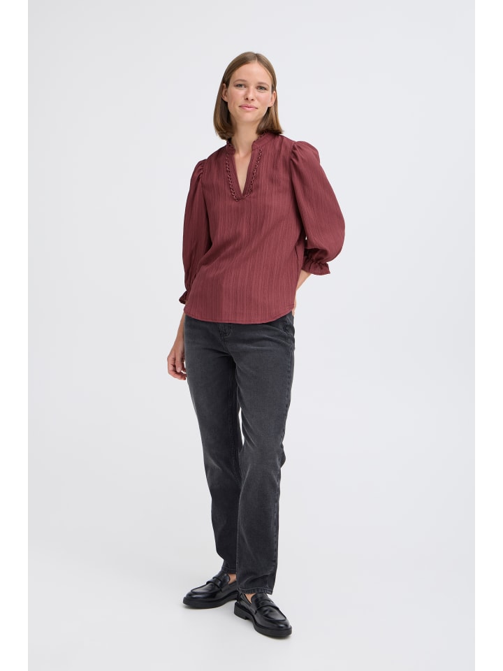 BYJULIANA SS BLOUSE - LIGHT WOVEN Regular fit in Maroon