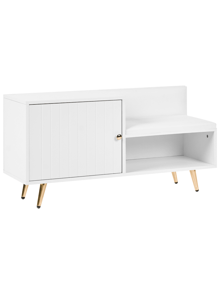 Schuhschrank KELOWNA in Weiß/Gold - (W) 100 x (H) 50 x (L) 35 cm