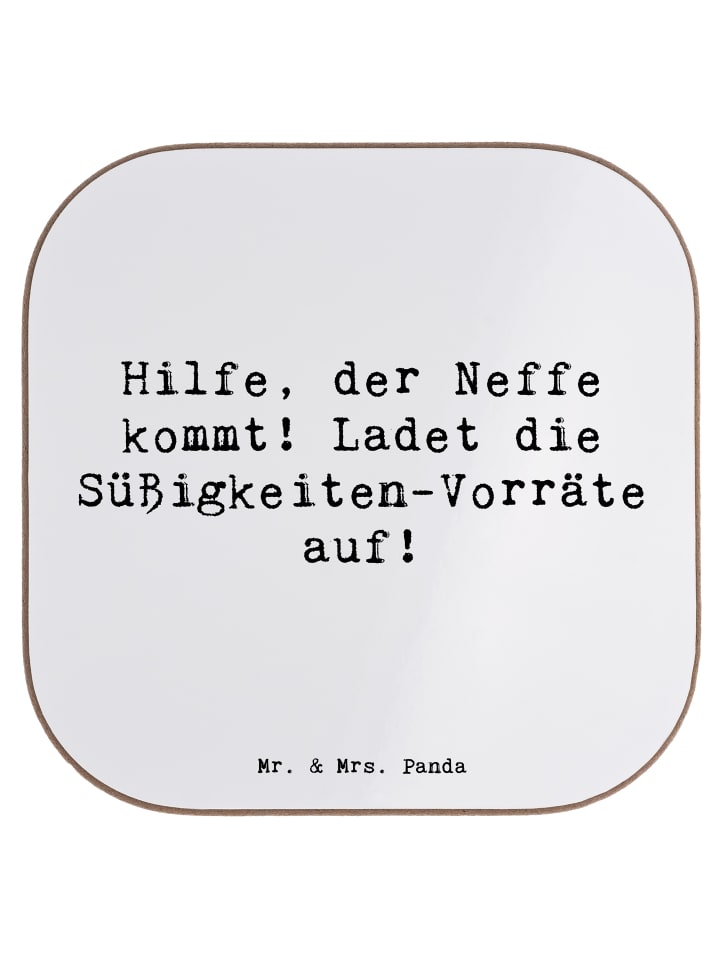Untersetzer Neffe Besuch mit Spruch in Weiß