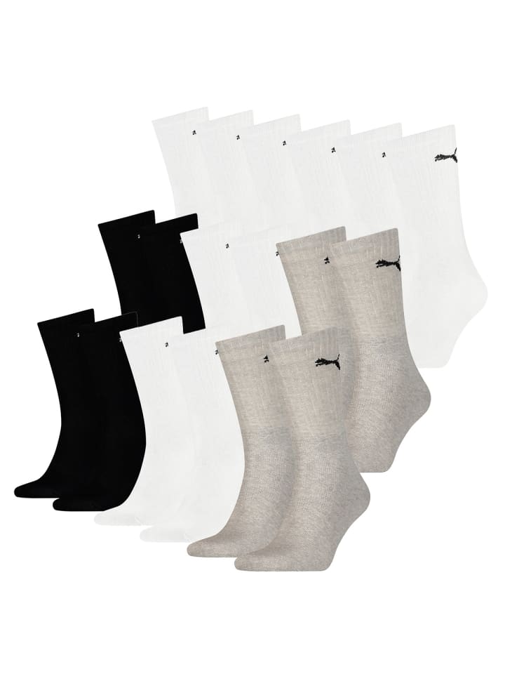 Socken 18 Paar Puma Sport Cush Crew in Greymix 3399