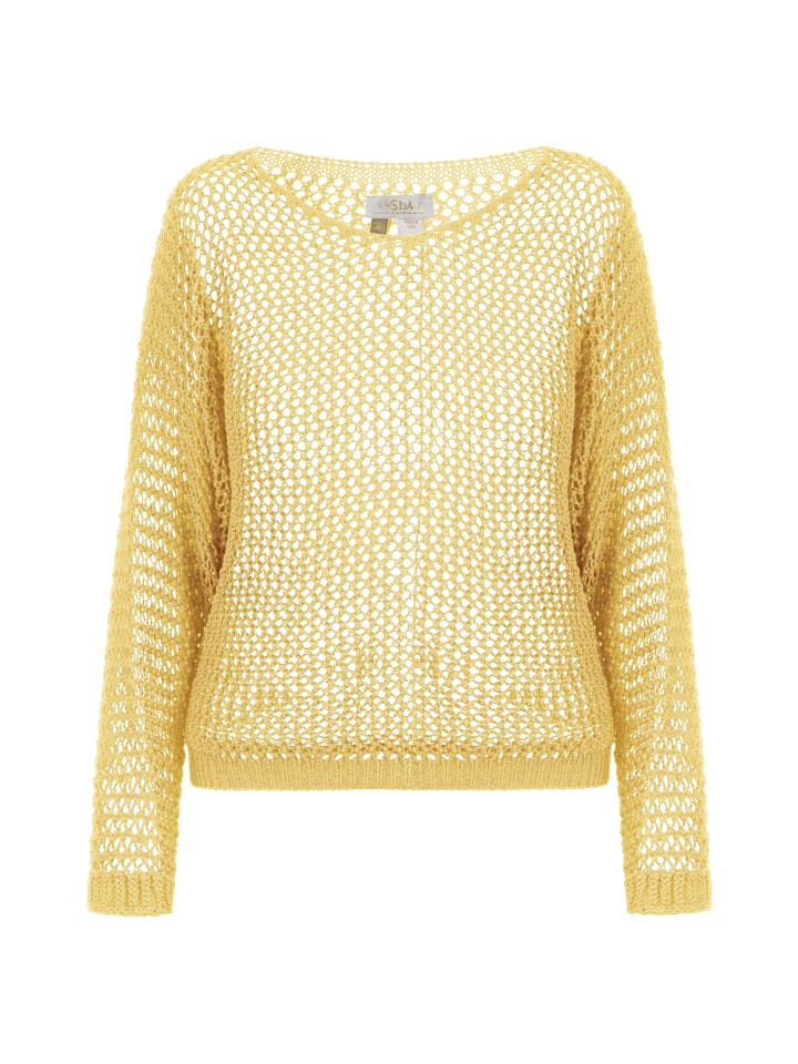 Damen Strick Pullover in Hellgelb