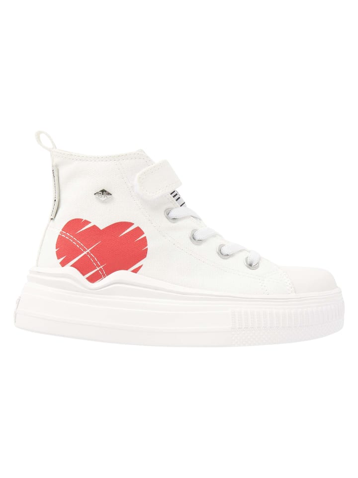 Sneaker Kaya flow mid in cremeweiss/rotes herz