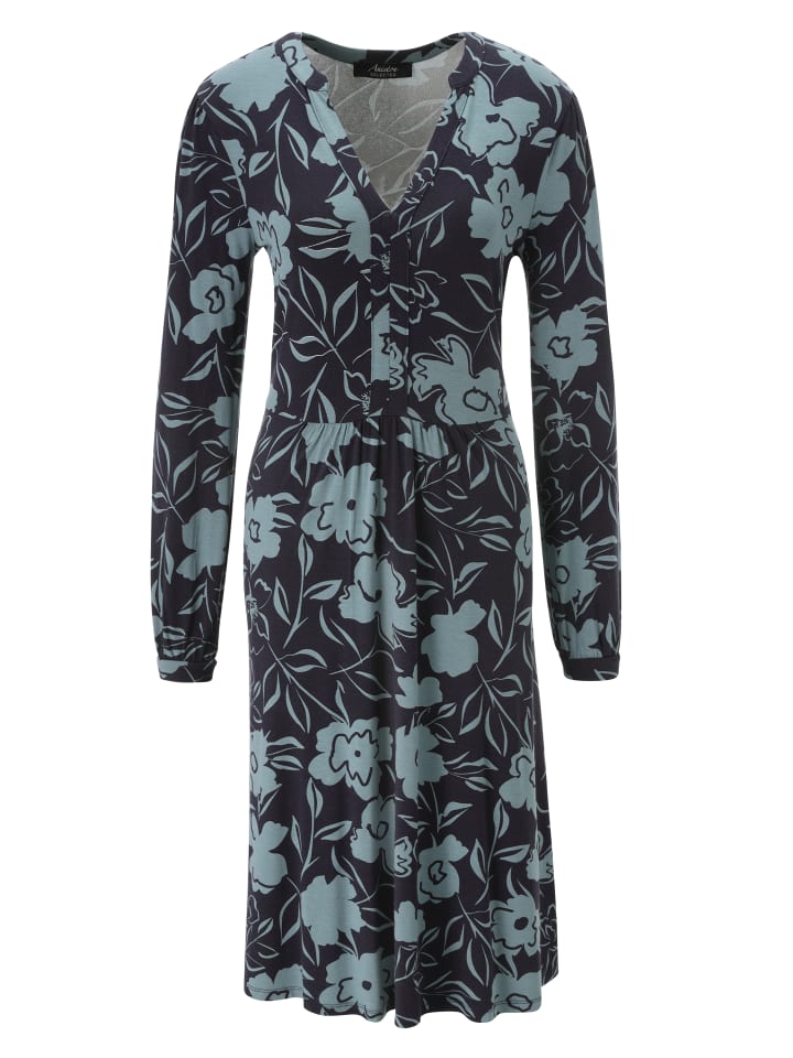 Jerseykleid in hellblau-dunkelblau