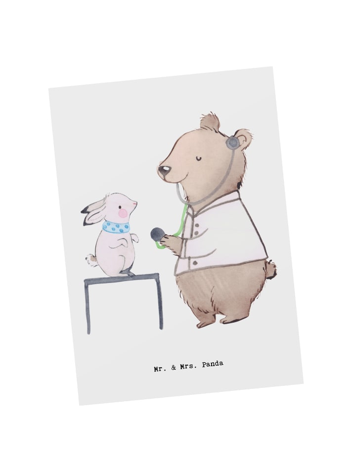 Postkarte Tierheilpraktiker Herz ohne Spruch in Weiß