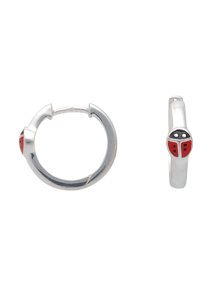 925 Silber Ohrringe / Creolen Marienkäfer Ø 13,6 mm in silber