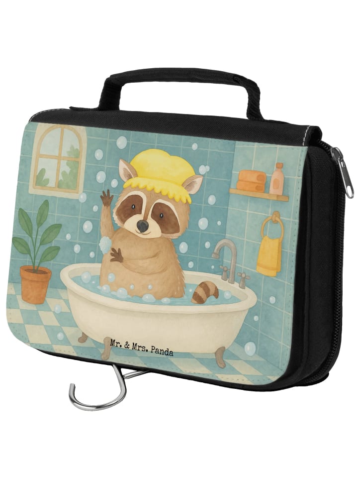 Kosmetiktasche Waschbär Design ohne Spruch in Weiß