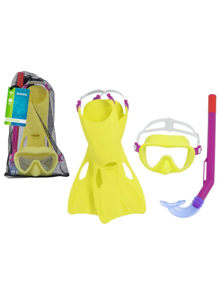 Tauchset Yellow Maske, Flossen, Schlauch Bestway 25039