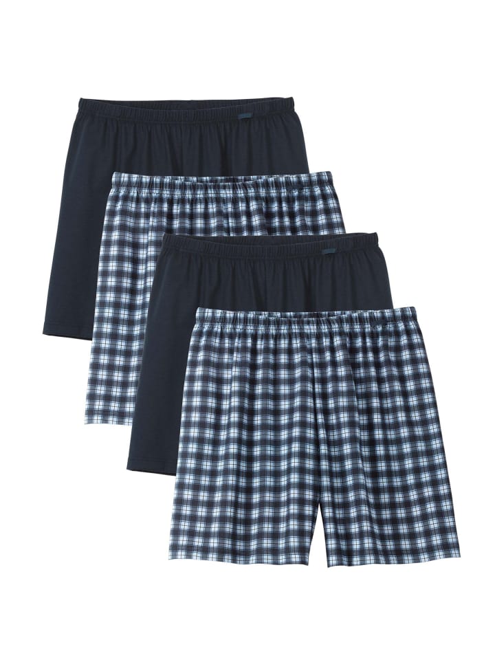 Web-Boxershorts 4er Pack in Blau/Weiß
