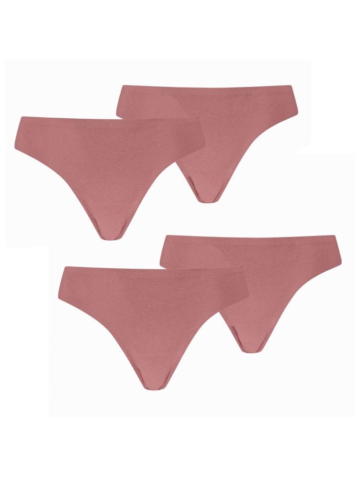 4er Pack Invisible Ultra Soft Cotton Strings in Altrosa