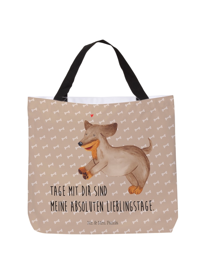 Tote Bag Hund Dackel mit Spruch in Hundeglück