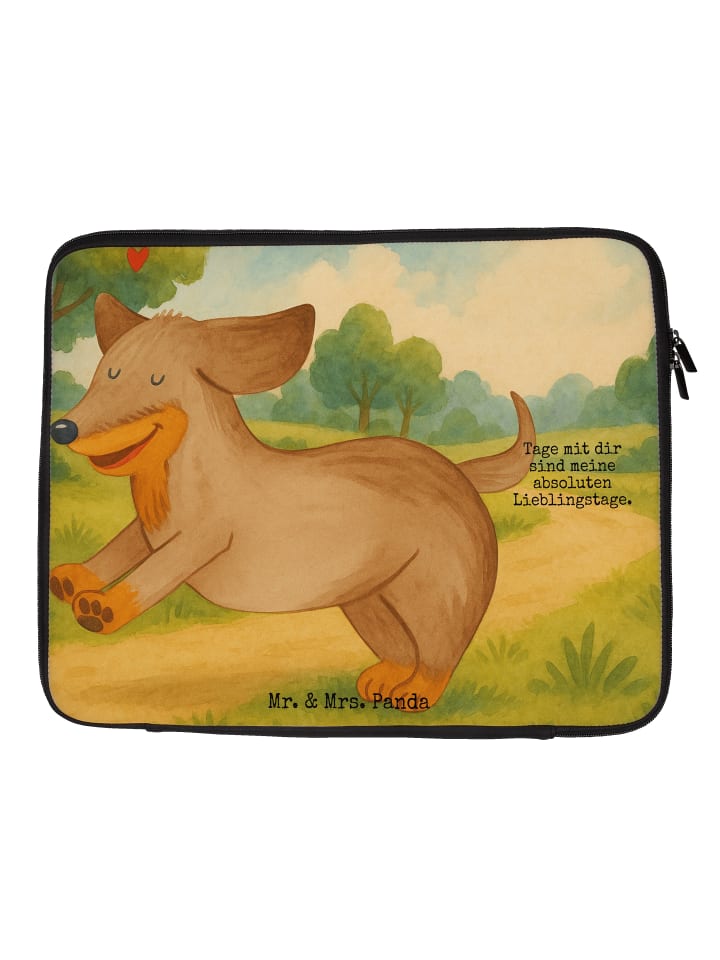 Laptoptasche Hund Dackel Design mit Spruch in Weiß