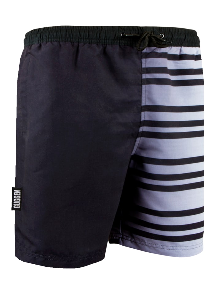 Badehose mit Muster Streifen Schwarz Weiß