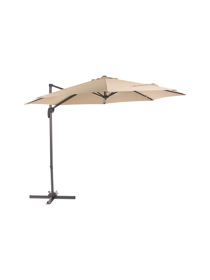 Ampelschirm SAVONA in Beige/Schwarz - (W) 294 x (H) 257 x (L) 294 cm