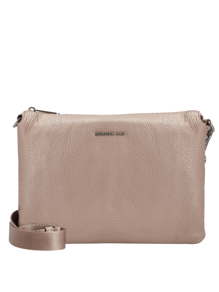 Mellow Leather - Umhängetasche 28 cm (dress blue) in warm taupe