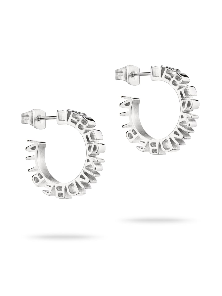 Creolen 3D Lettering in silber