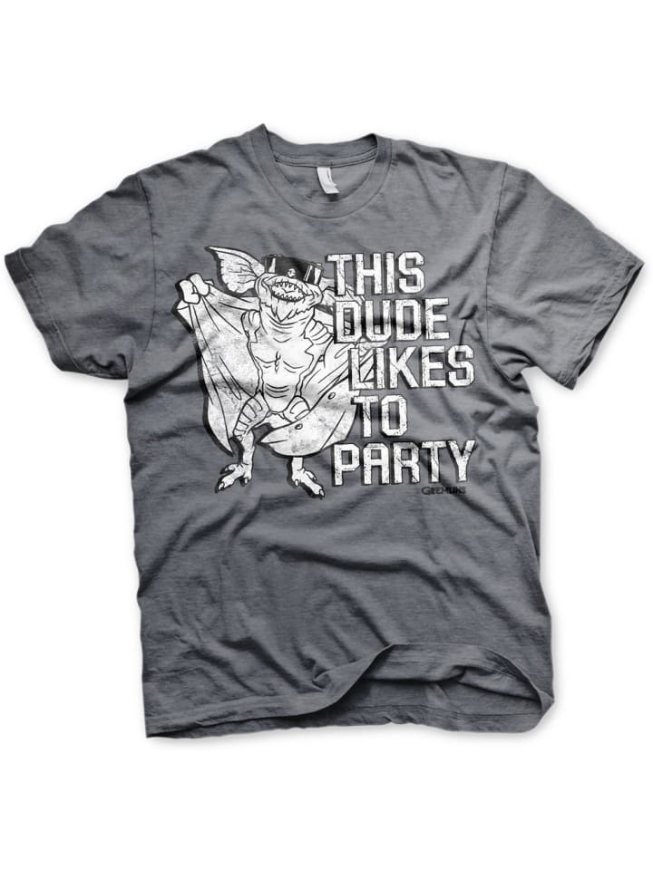 T-Shirt "This Dude Likes To Party T-Shirt" in Grau