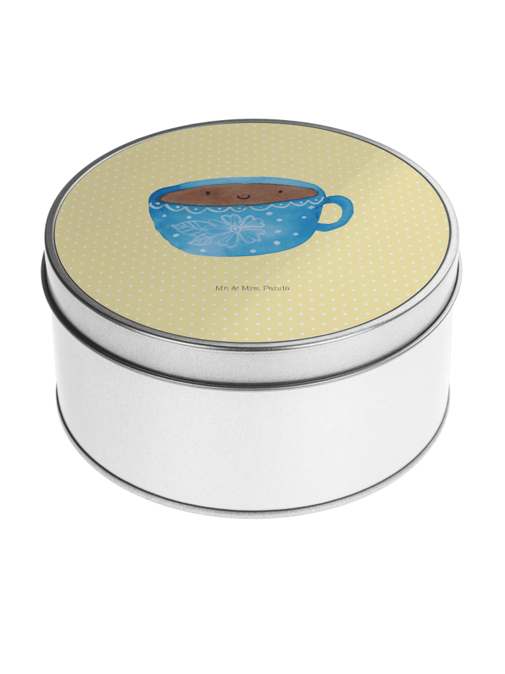 Aufbewahrungsbox Kaffee Tasse ohne Spruch in Gelb Pastell