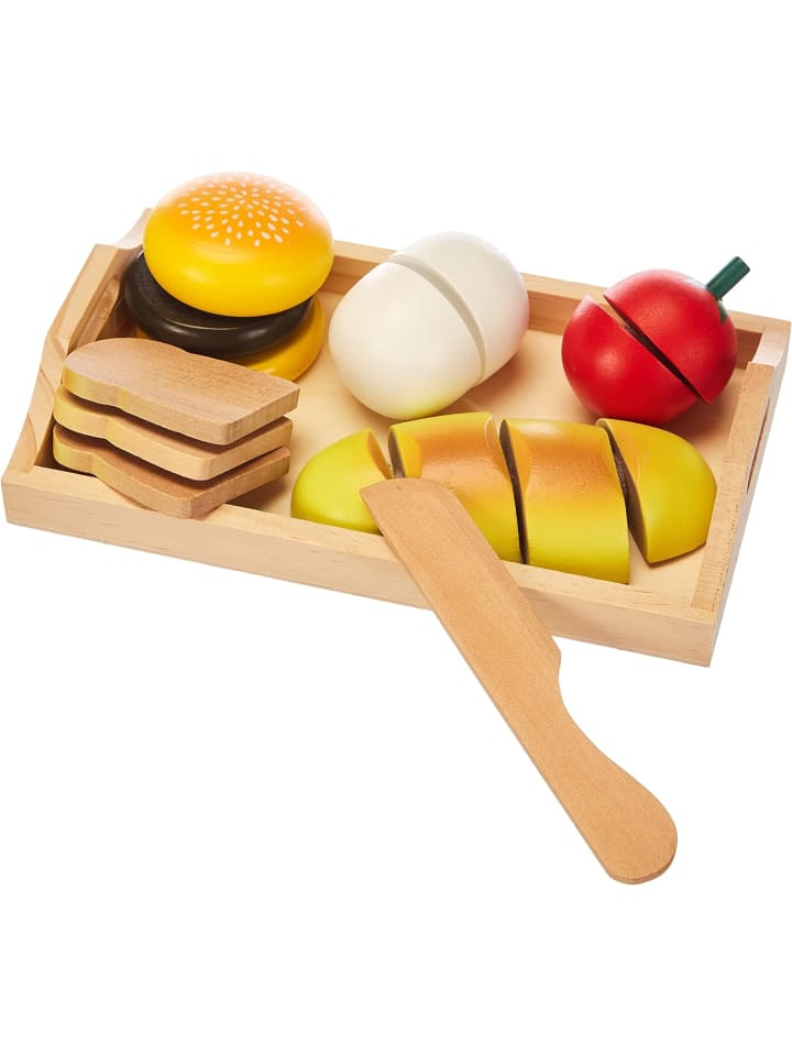 Holztablett mit Holzmahlzeit zum schneiden (16-teilig) in mehrfarbig