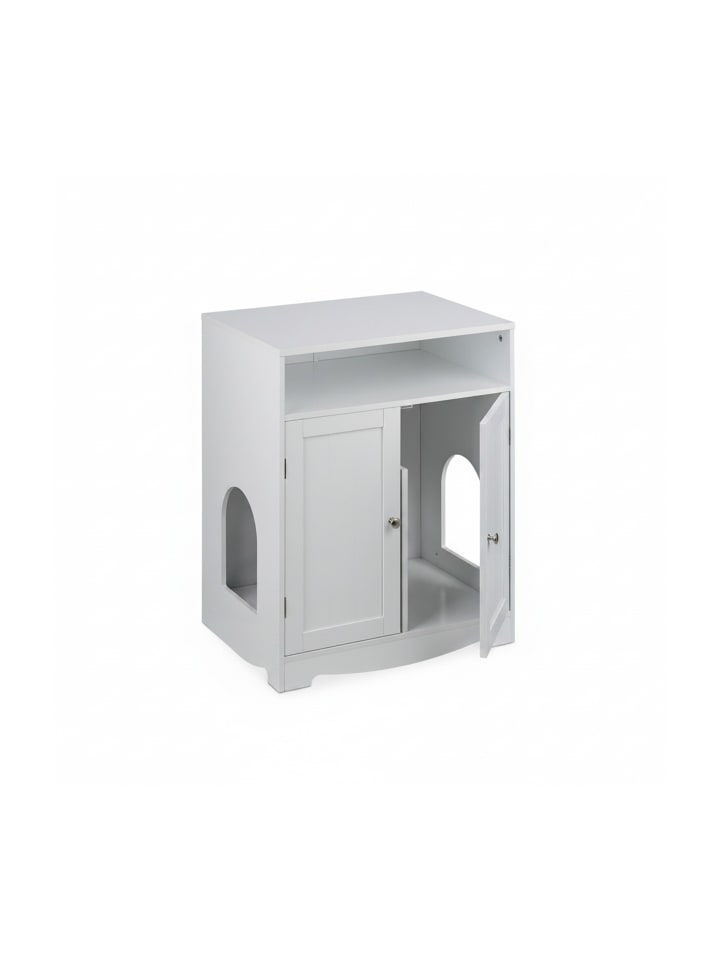 Katzenschrank in Weiß - (B)60 x (H)73,5 x (T)43,5 cm