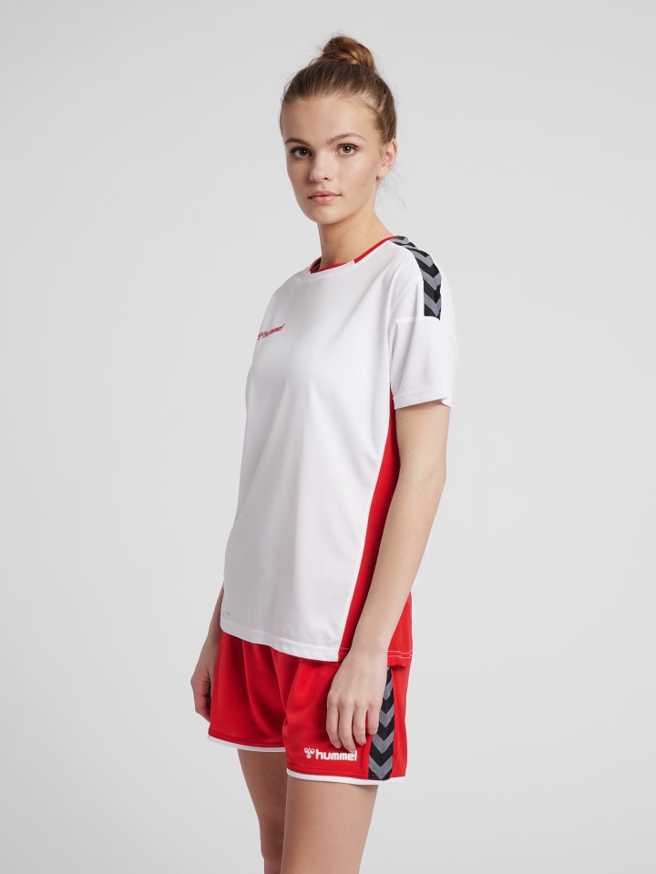 T-Shirt Hmlauthentic Damen in WHITE/TRUE RED