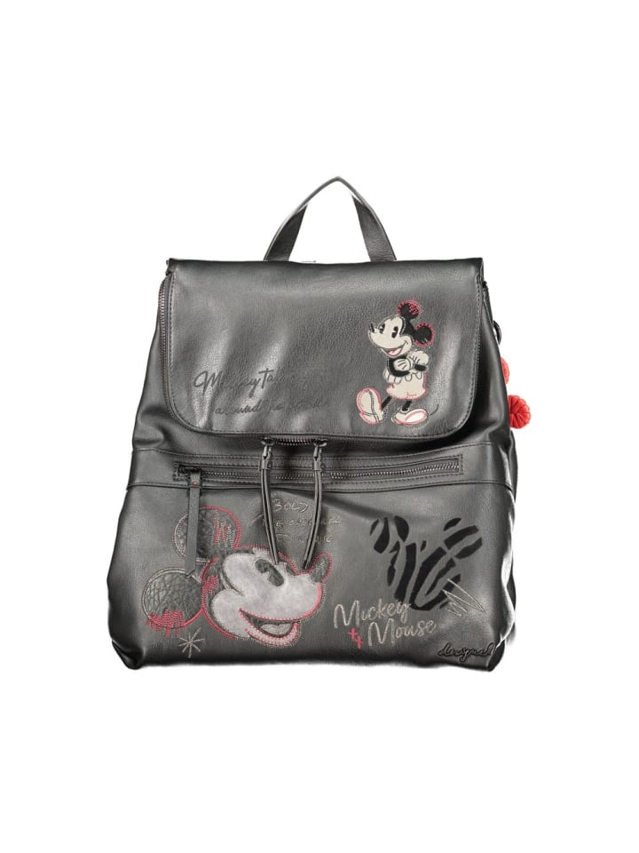 Schwarz Damen Rucksack aus Polyurethan