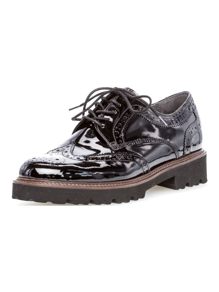Halbschuhe Schwarz Lack