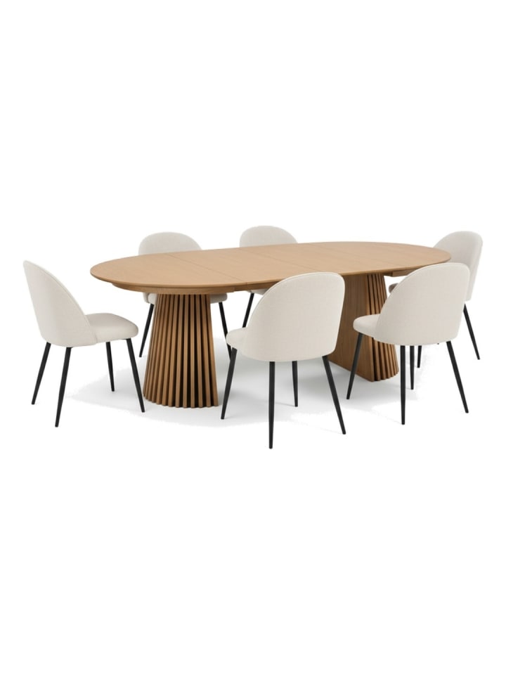 Essgruppe Tokyo Avantgarde 7-teilig Natur 120 x 120 cm
