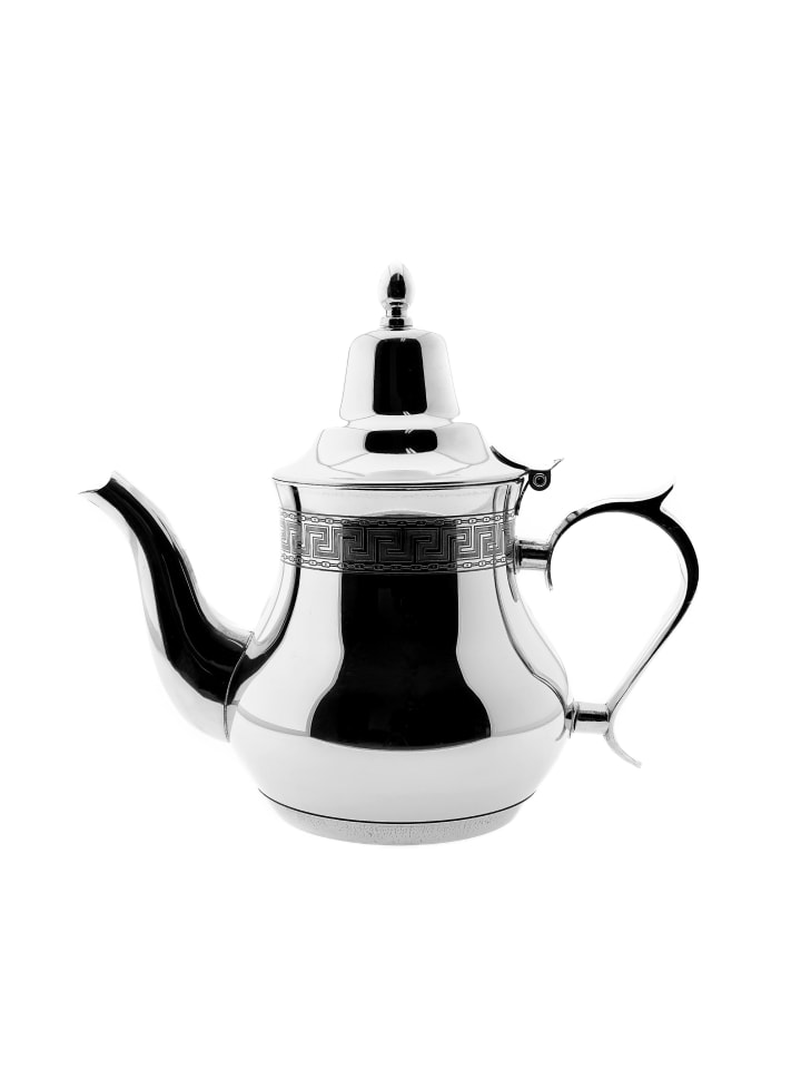 Orientalischer Teekocher aus Edelstahl Silber in Silber