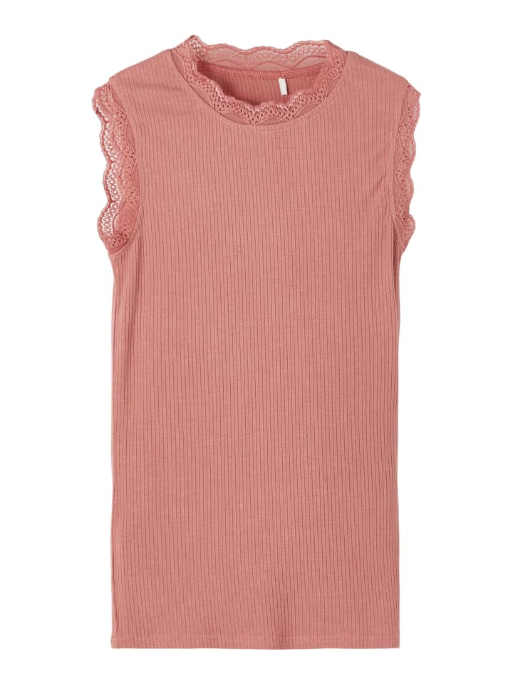 Mädchen Top mit Spitzendetails in Rosa