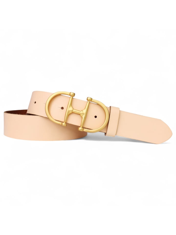 Damengürtel goldene Schnalle in Peach