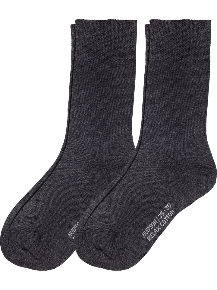 Baumwolle Socken mit Softbund 2 Paar Relax Cotton in graphit meliert