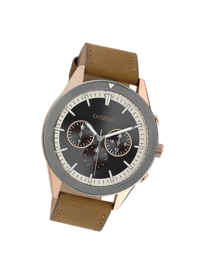 Analog-Armbanduhr Oozoo Timepieces braun groß (ca. 45mm)