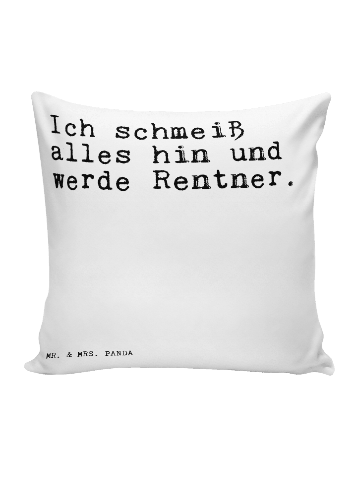 Kuschelkissen Ich schmeiß alles hin... mit Spruch in Weiß