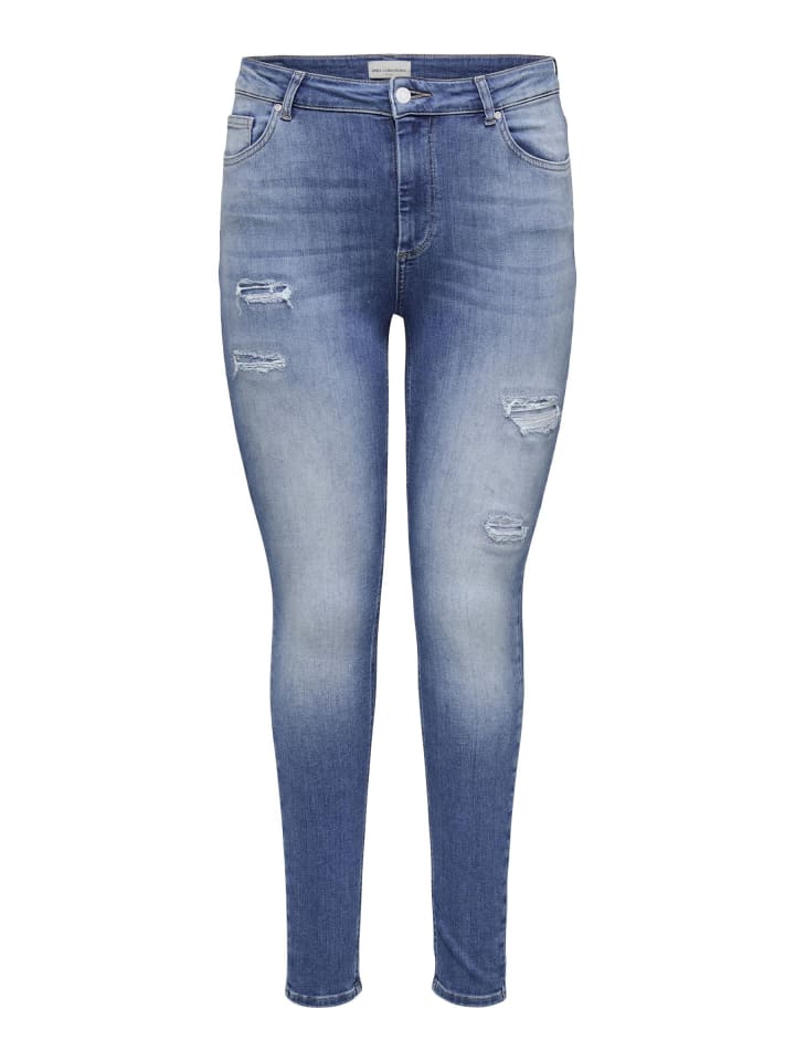 Skinny Jeans in Medium Blue Denim