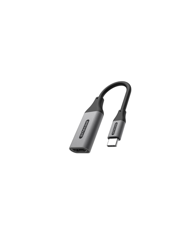 Sitecom USB-C-zu-HDMI-2.0-Adapter, 15 cm, 4K 60 Hz in Schwarz