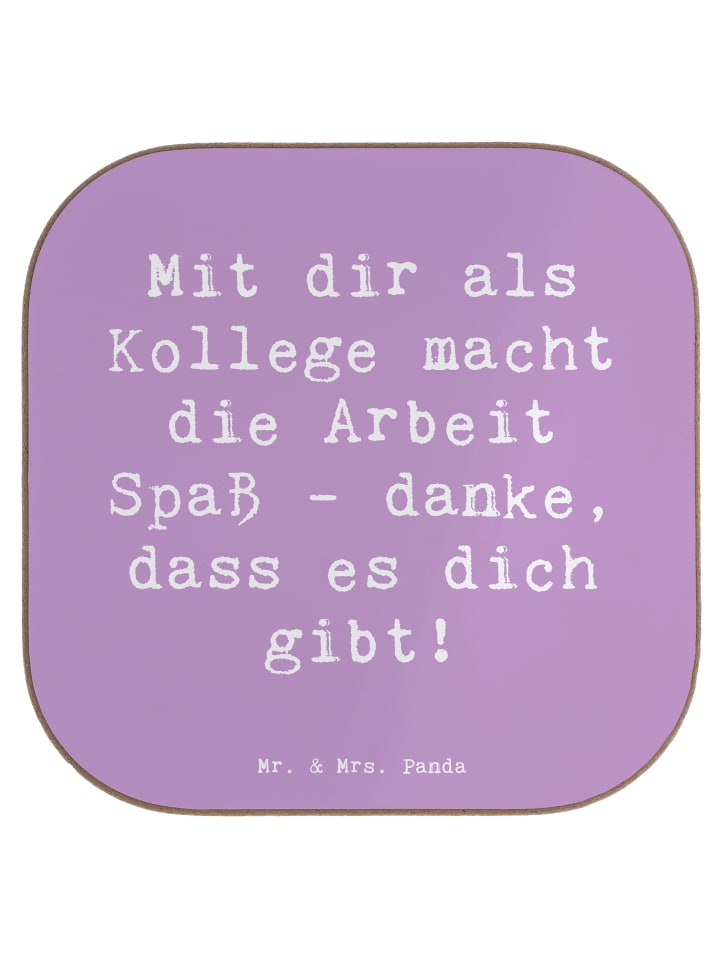 Untersetzer Spruch Kollege Freude mit Spruch in Lavendeltraum