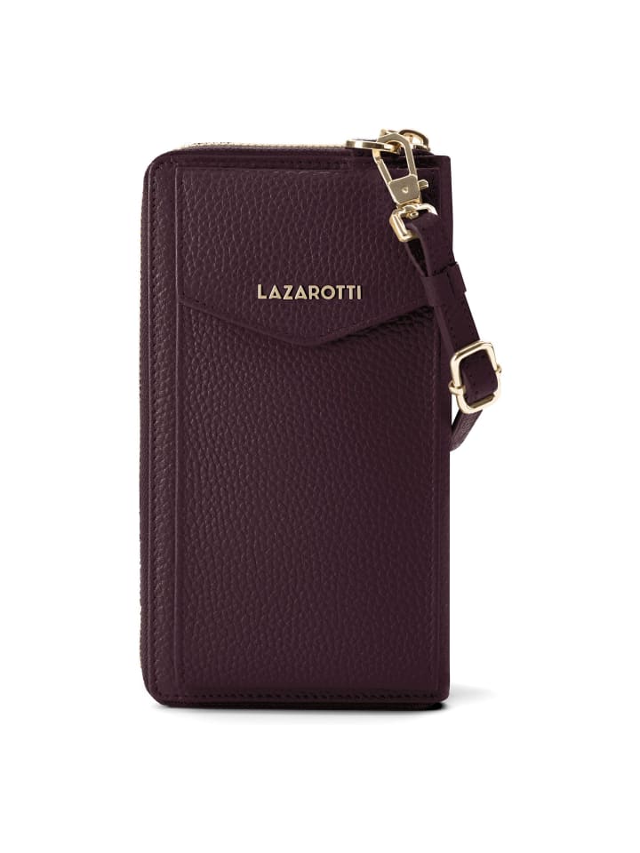 Bologna Leather Zip-Around Geldbörse Handytasche Leder 19 cm burgundy