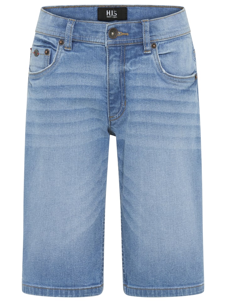 Jeansbermudas in lgt blue stone washed