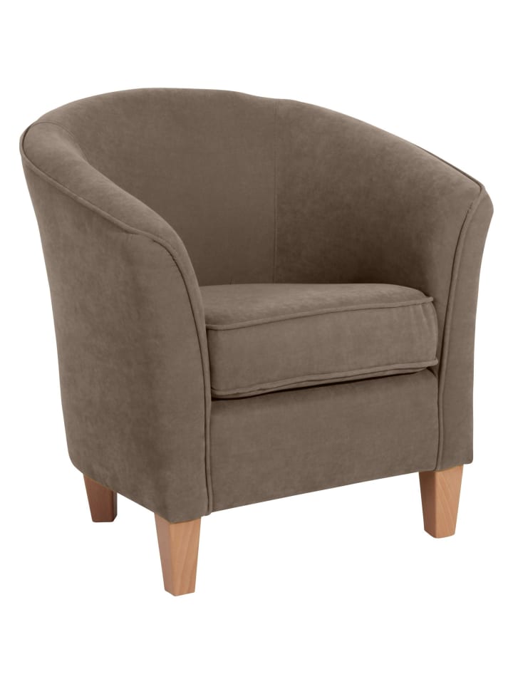 SESSEL Karine Bezug Velourstoff Buche natur / sahara