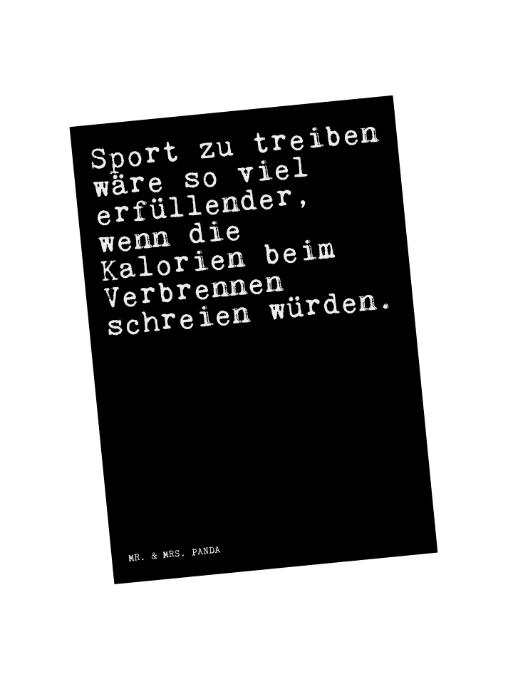 Postkarte Sport zu treiben wäre... mit Spruch in Schwarz